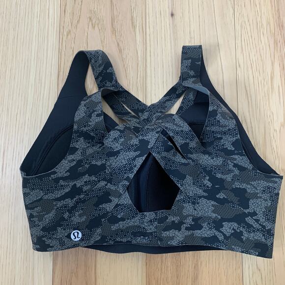 Lululemon Enlite Bra Weave High Support Collage Camo Mini Black Multi Size 32D - Picture 6 of 9